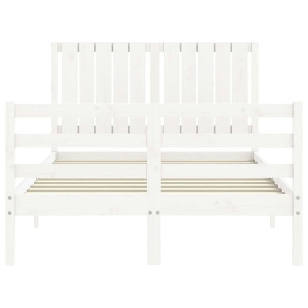 Berkfield Bed Frame with Headboard White 120x200 cm Solid Wood