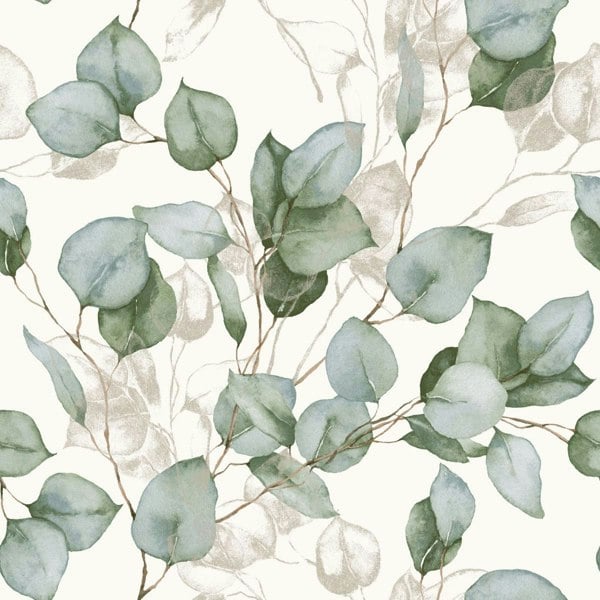 World of Wallpaper Eucalyptus Wallpaper - White