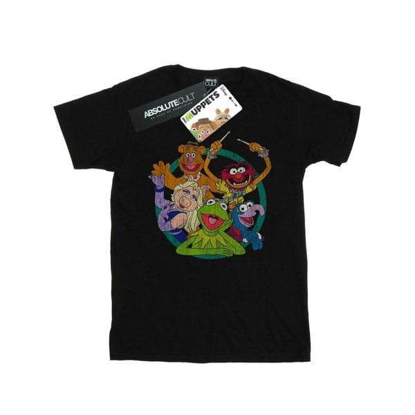 Disney Mens The Muppets Group Circle T-Shirt - Black