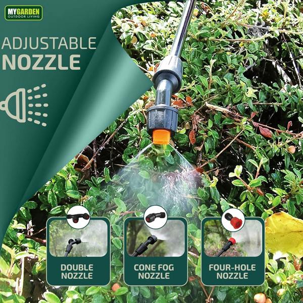 My Garden Outdoor Living Knapsack Sprayer with Adjustable Nozzles - Garden Manual Pressure Sprayer With Long Lance 10kPa Pressure Sprayer