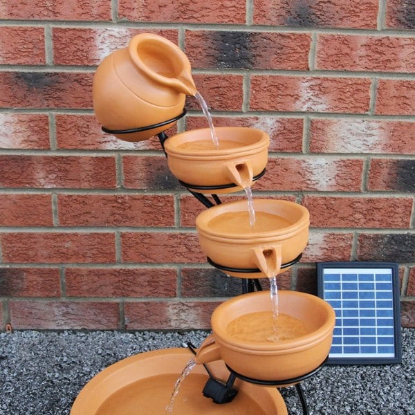 Monstershop Terracotta 4 Tier Spilling Bowls Water Feature