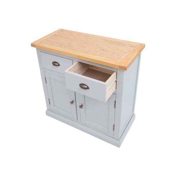 Cabinet Bits Loreo Light Grey 2 Drawer 2 Door Sideboard Brass Cup Handle