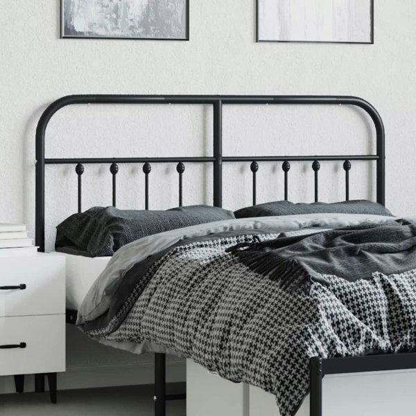 Berkfield Metal Headboard Black 135 cm