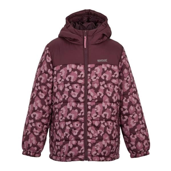 Regatta Childrens/Kids Lofthouse Leopard Print Padded Jacket - Fig/Violet - 