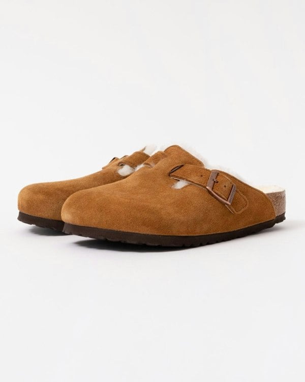 Birkenstock Boston VL Sheepskin Womens Clogs - Mink