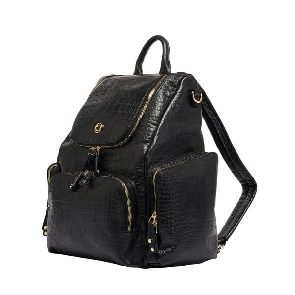 KeriKit England Amber Embossed Leather Backpack - Black