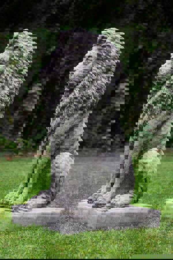 Pair of stunning large sitting lion statues