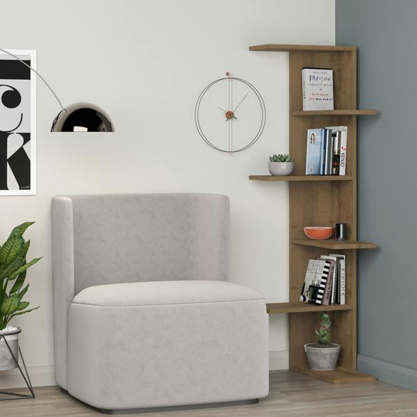 Decortie Saso Modern Corner Bookcase Display Unit Medium 141(H)cm