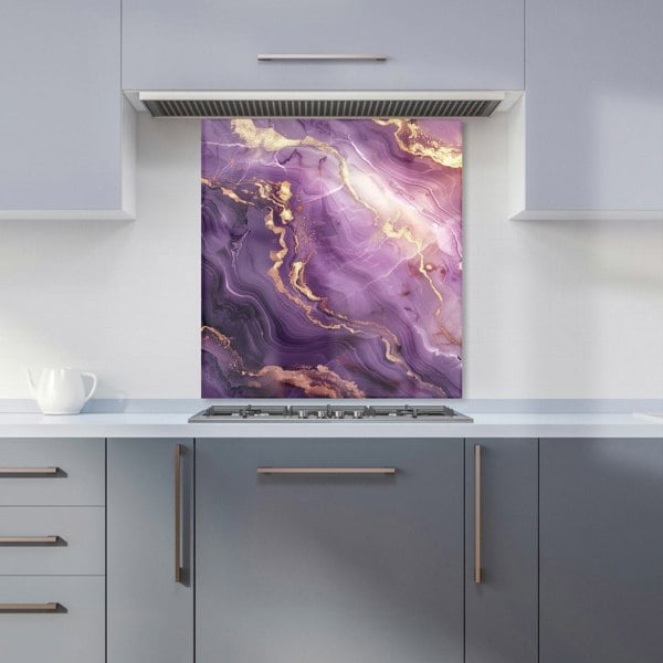 Warren Reed - Designer Purple And Gold Marble Effect Kitchen Splashback