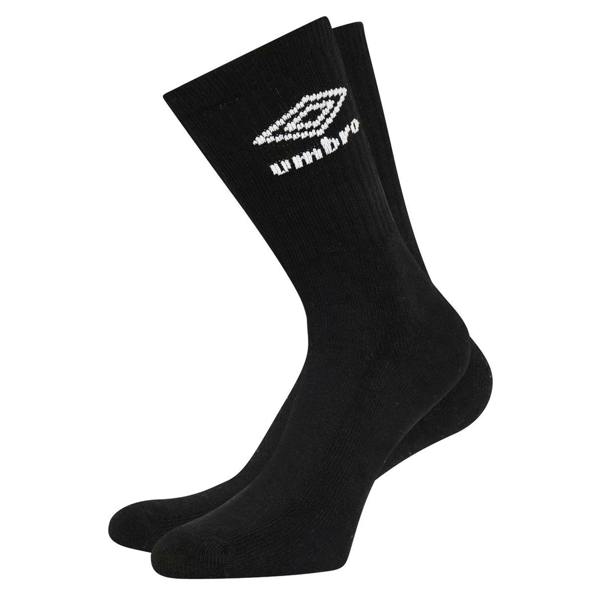 Umbro Childrens/Kids Logo Sports Socks (Pack of 3) - Black/White
