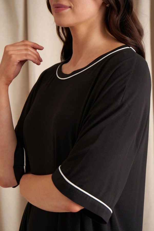 Bamboo Classic Tee Dress in BlackNightwear