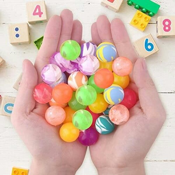 27mm Multicoloured Bouncy Jet Balls for Party Bags, Loot Bags, Stocking Fillers and Prizes