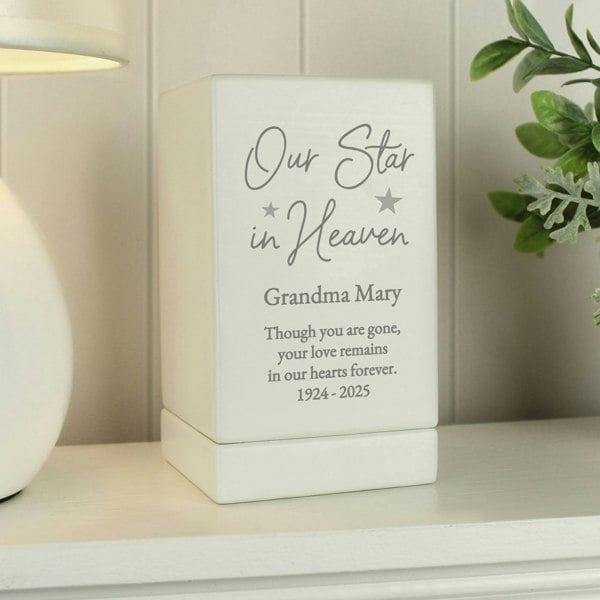 Personalised Memento Company Personalised Our Star in Heaven Small Wooden Urn