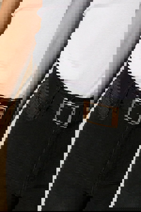 SVNX Silver Square Buckle Belt In Black