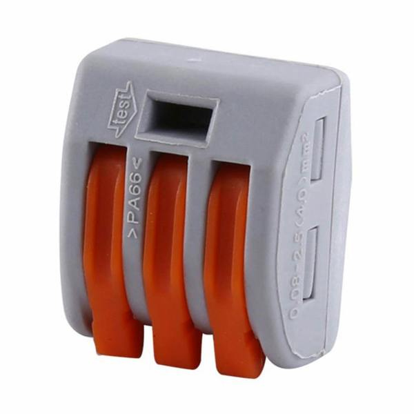 ENER-J 3-Way Spring Terminal Block Reusable Electric Cable Wire Connector 100 Pcs