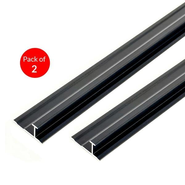 ENER-J Aluminium Invisible Line Trims for 4mm SPC Wall Panels, Black Size: 25 x 4.5 x 3000 mm (Pack of 2)