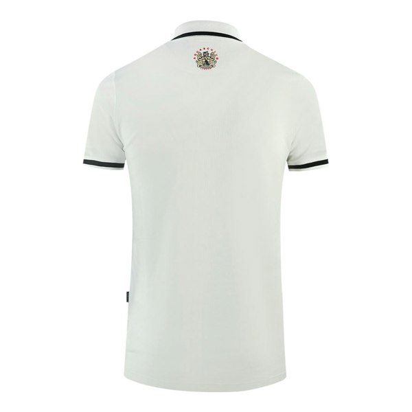 Aquascutum Embossed A Tipped Polo Shirt - White