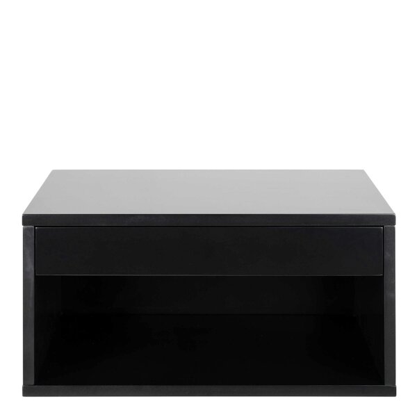 Wyld Haus Cholet Square Bedside Table with 1 Drawer in Black