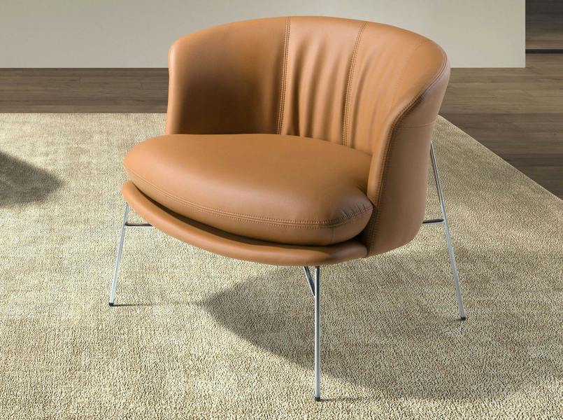 Angel Cerdá Armchair upholstered in brown leatherette 5192