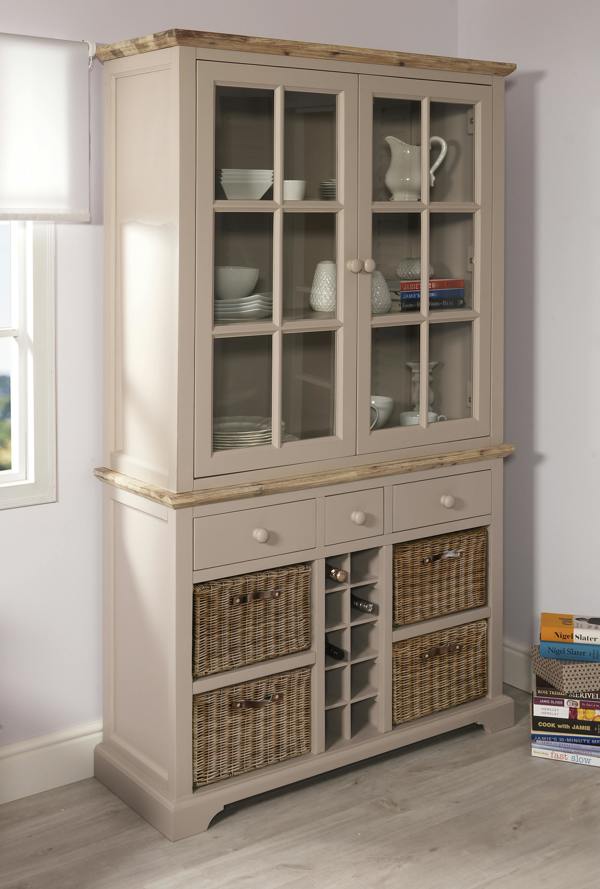 Statement Furniture Florence Display Cabinet with Wine Rack, Drawers and Baskets