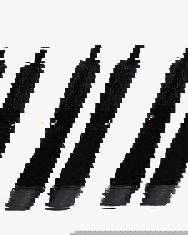 Tommy Hilfiger Flag Womens Suede Chelsea Boots - Black