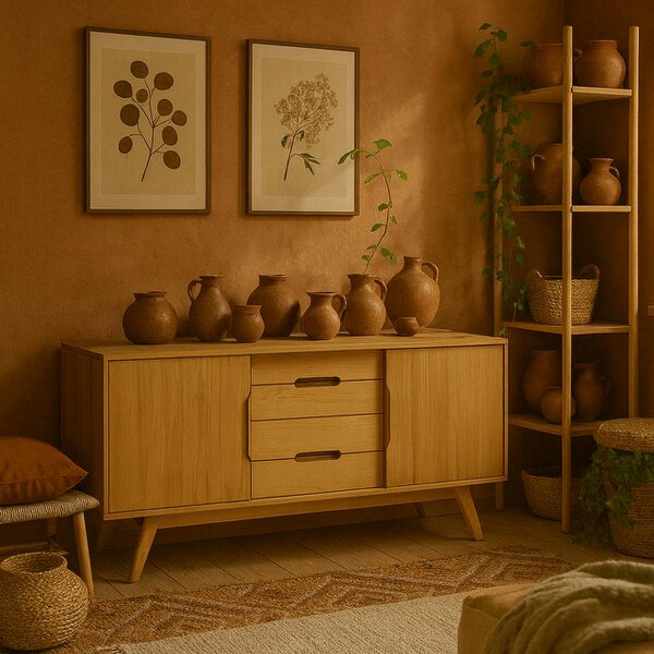 Wyld Haus Mossbloom Oak 2 Door 4 Drawers Sideboard