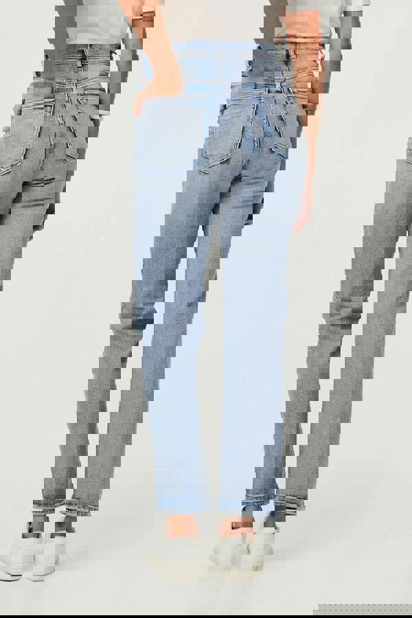 Blue | High Waist Straight Fit Faded Jeans