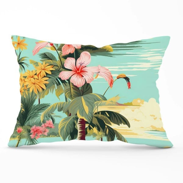 Warren Reed Palm Trees and Hibiscus Cushions