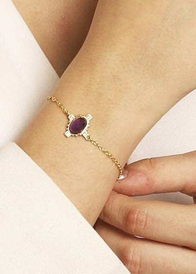 Stellar Elegance - Chakra Bracelet Purple Amethyst CZ - Lila Rasa