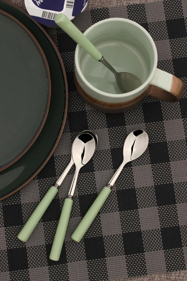 Tea Spoons Set Porelain Handle 18/8 Stainless Steel 