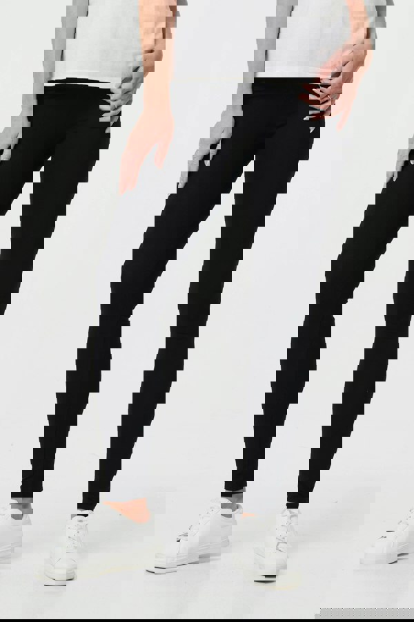 Black | High Waist Fitted Leggings 
