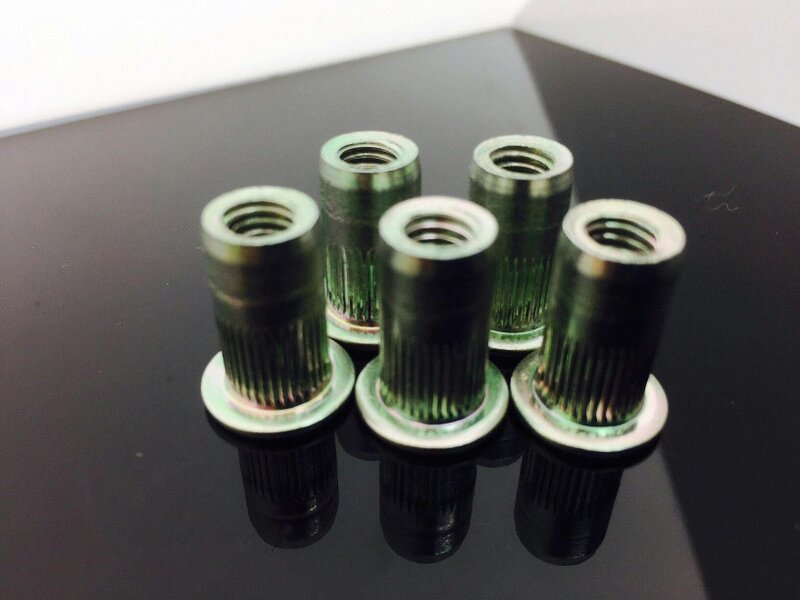 Fixaball Rivet Nut Steel BZP Flat Head Round Knurled Body