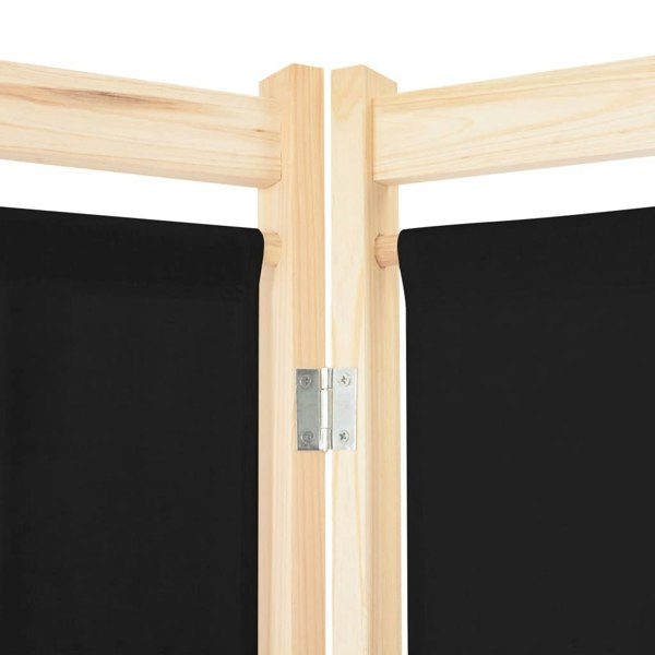 Berkfield 6-Panel Room Divider Black 240x170x4 cm Fabric