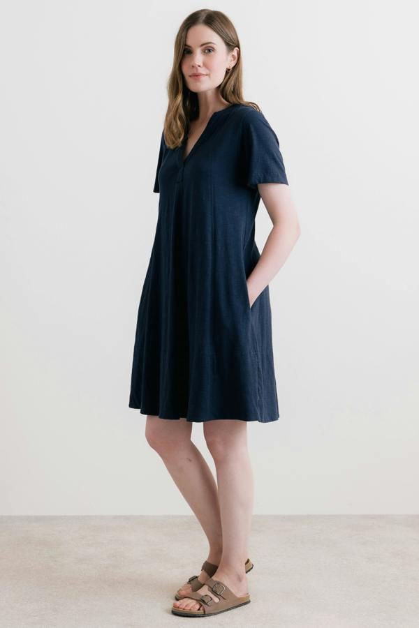Lily & Me Terrace Organic Cotton Jersey Swing Dress Navy