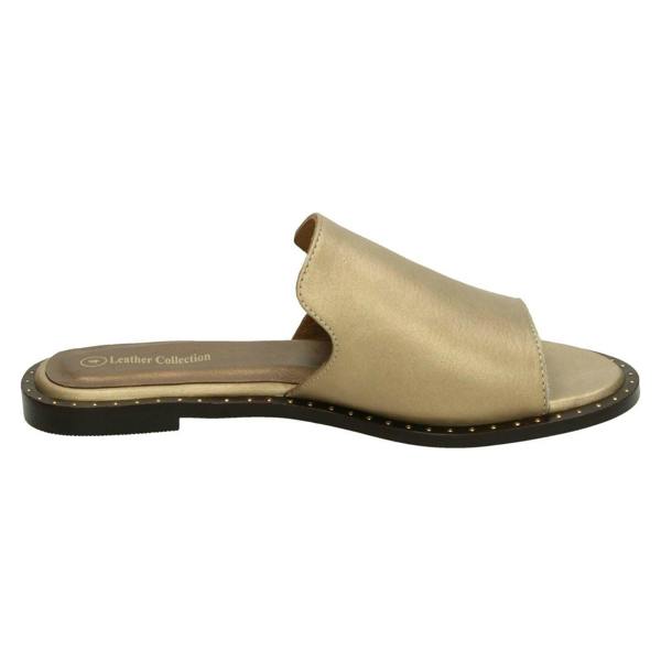 Leather Collection Ladies Leather Collection Flat Slipper Cut Mules F00202