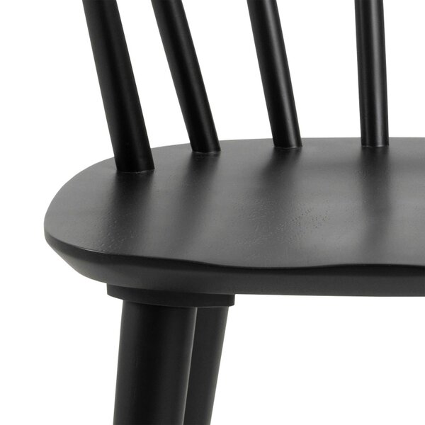 Wyld Haus Set of 2 Black Wooden Dining Chairs Modern Slatted Back