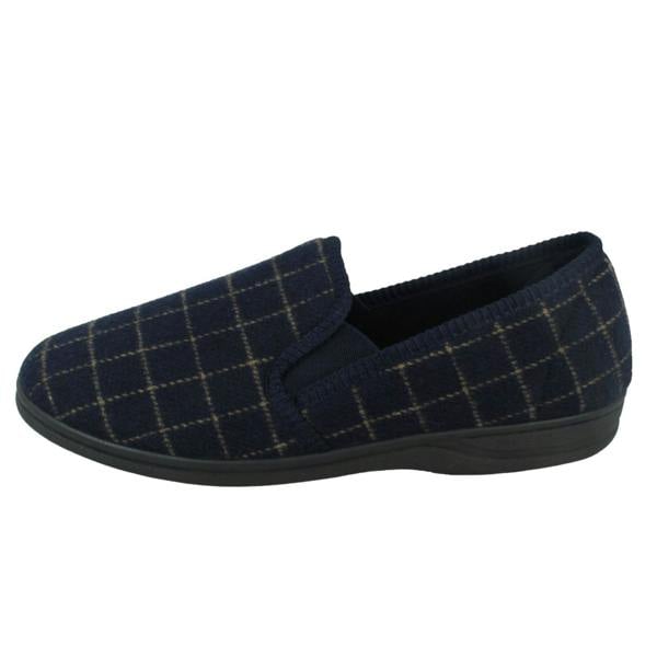 Spot On Mens Spot On Checked Upper Gusset Slipper Jaydon