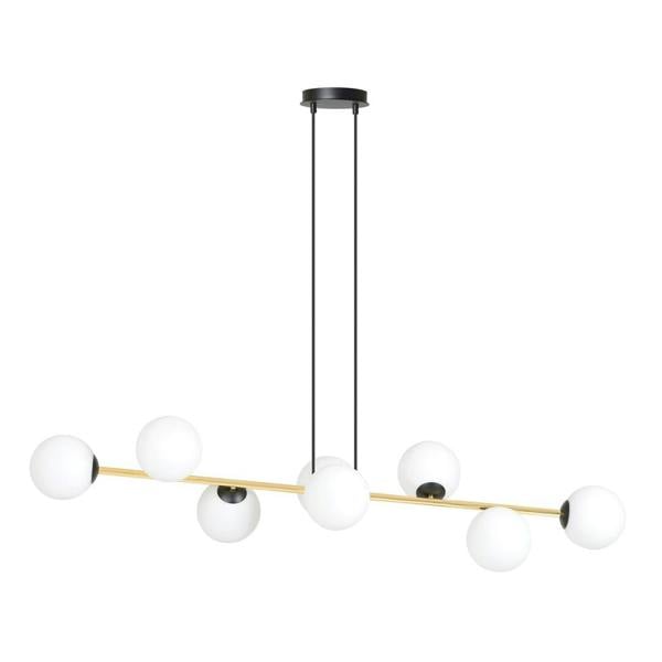 Emibig GRAVITY Pendant lamp 8 x E14  Black, gold with White Shade
