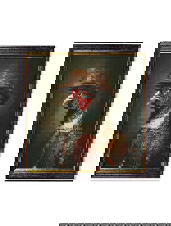 Exceptional Art Baron Von Beak - Huntsman Pheasant Oxford Square Frame