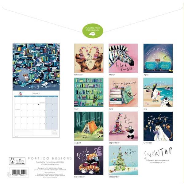 Snowtap, The Bookish Calendar 2027, Wall Calendars, Month To View, History & Literature, Gift