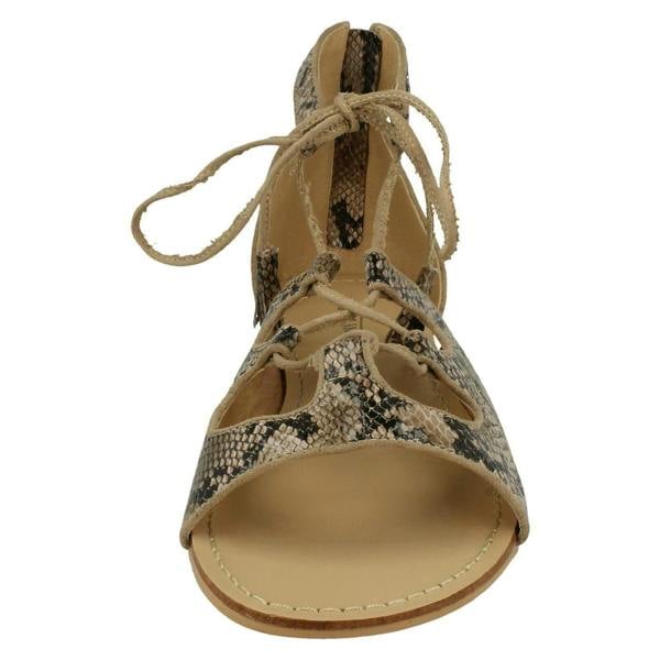 Spot On Ladies Spot On Snake Print Flat Sandals
