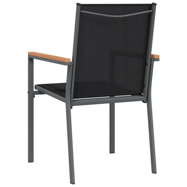 Berkfield Garden Chairs 6 pcs Black 55x61.5x90 cm Textilene and Steel