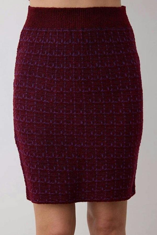 WOVCOR 2-Piece Soft Texture Knit Cardigan & Skirt Set