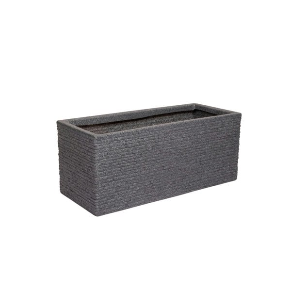 Samuel Alexander 25cm Plastic Ash Grey Slate Effect Garden Patio Trough