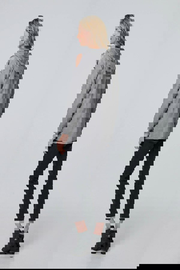 Silver | Graphic Print Cut Out Layer Hoodie
