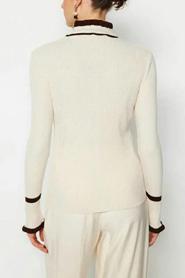 WOVCOR Color Block Knit Sweater