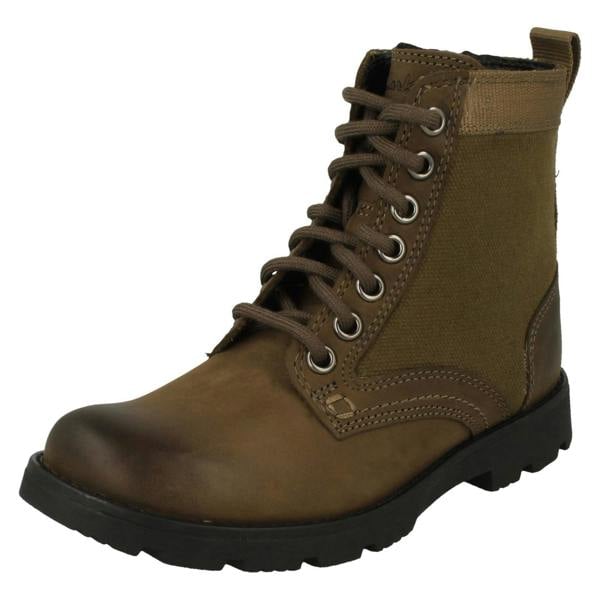 Clarks Boys Clarks Lace Up Combat Style Boots Heath Chard K