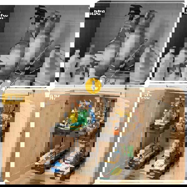 Toque Under Sink Storage Kitchen Sliding Drawer Pull Out Organiser 2 Pack Black