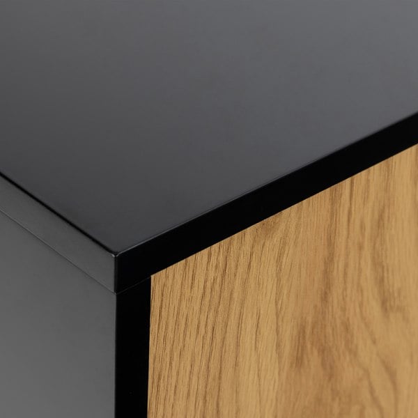 Furniture To Go Seaford 4 Door Sideboard in Black & Oak