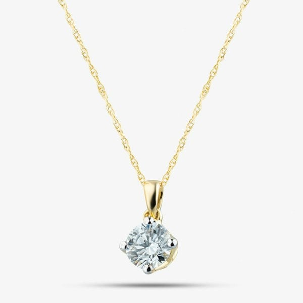 T. H. Baker 9ct Yellow Gold 0.50ct Lab Grown Diamond Solitaire Pendant Necklace LGP3119-50AN (YG)
